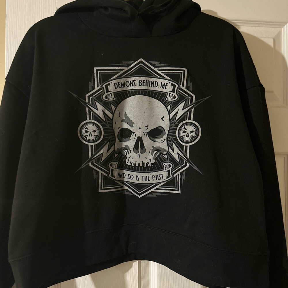 Demons Behind Me cropped hoodie.